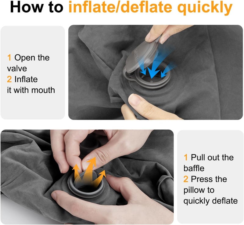Maliton Inflatable Foot Rest Pillow for Air Travel, Toddler Airplane Travel Essentials, Car Seat Foot Rest for Kids, Adjustable Height Leg Rest Pillow for Airplane, Home, Office(Dark Grey, 2 Pack) - Image 4